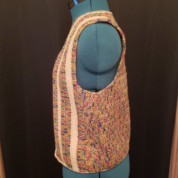 Handmade Crochet Multicolor Vest - Picture 8 of 9